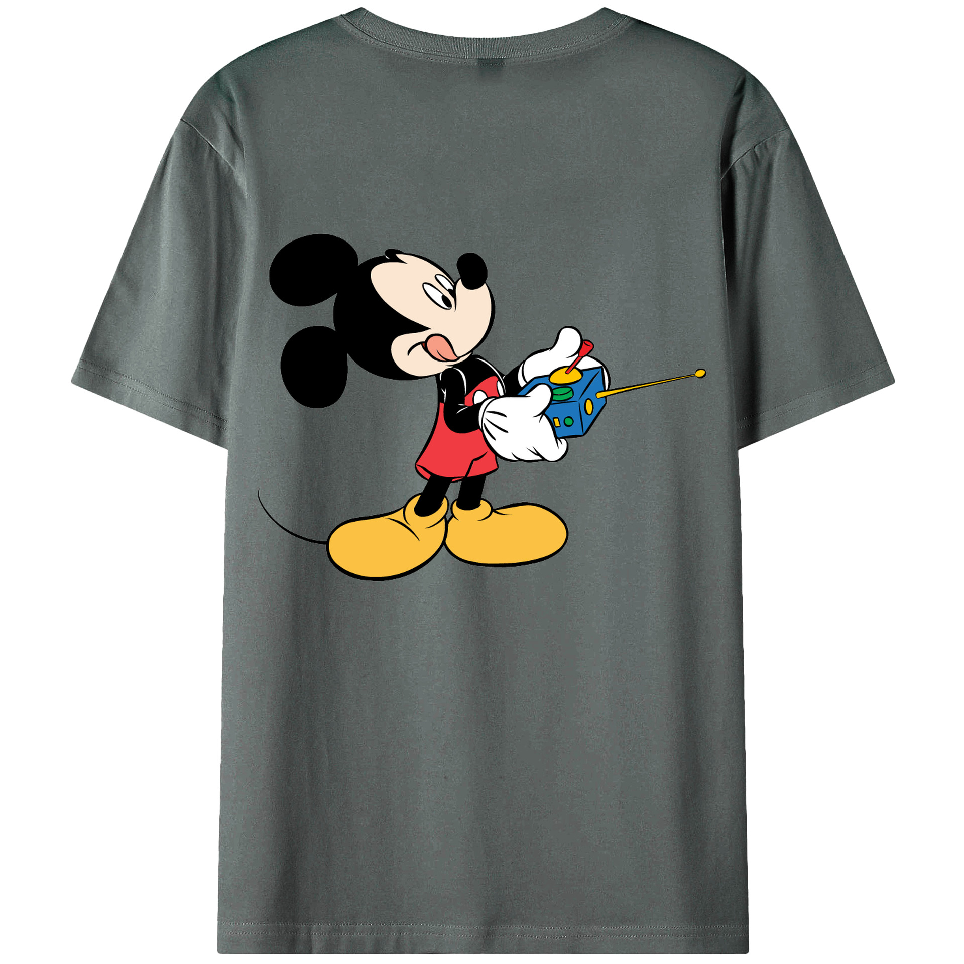 ミッキーマウス Mickey Mouse 綿100％ メンズ半袖Tシャツ（バックプリント） 通気性
